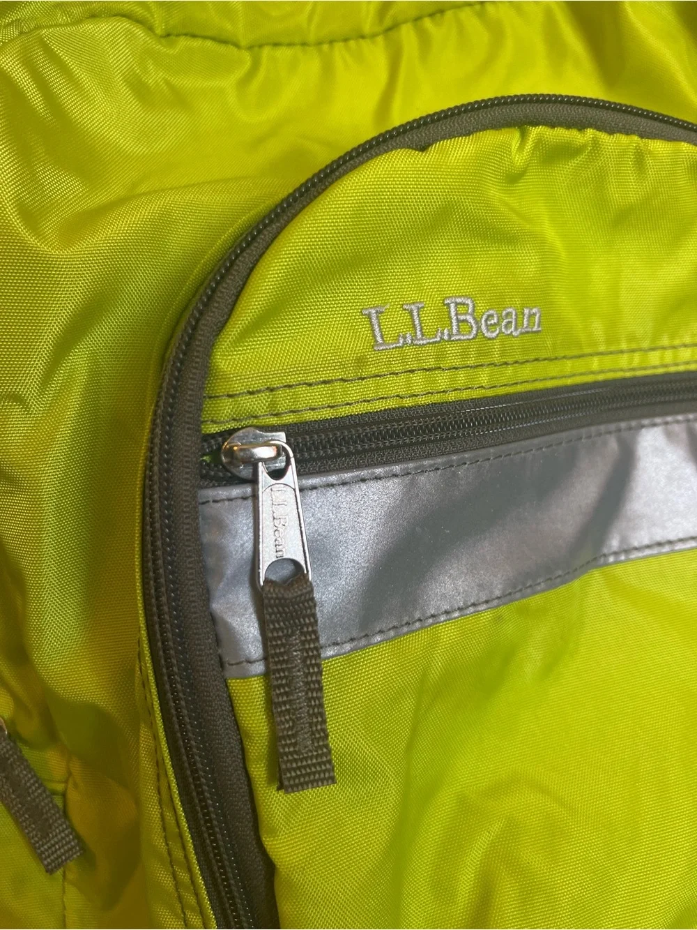 L.L. Bean Neon Yellow Men’s Backpack with Reflective Accent